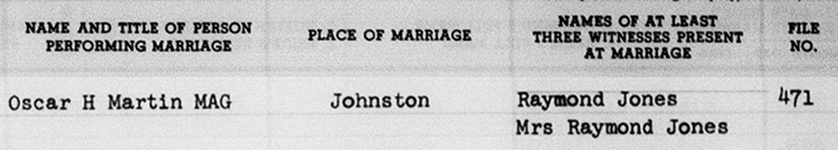 1976 Johnston County marriage registry entry for Billy Wayne Hill and Sarah Elizabeth Eason (Part 2: Ceremony and Witnesses)