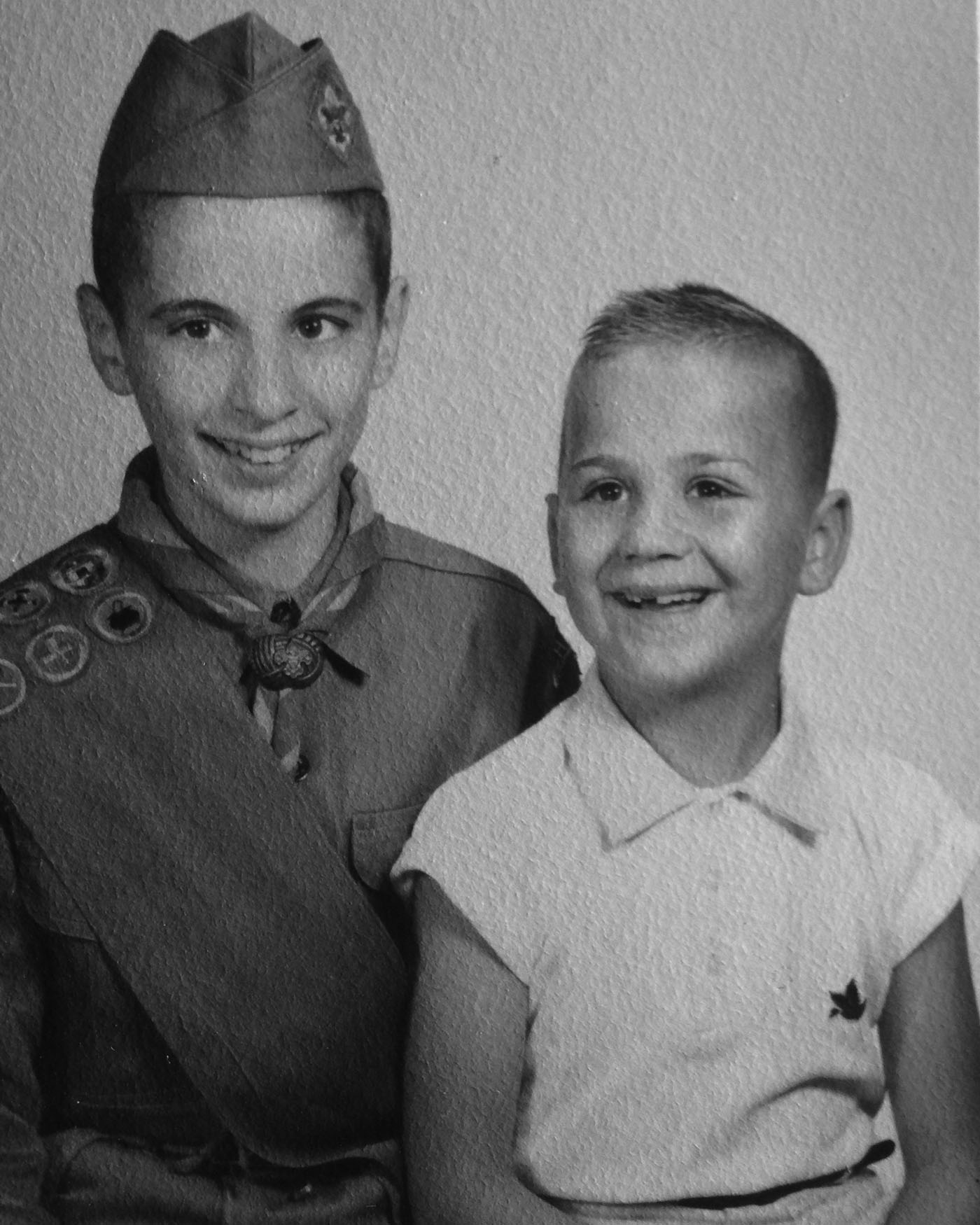 Chuck Moore and brother Tim Burgess in 1960.