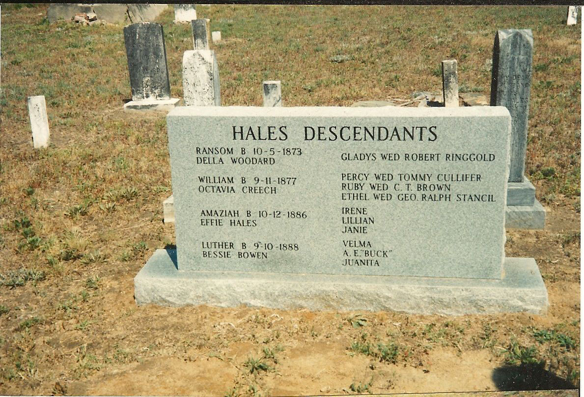 Elias Hales's headstone